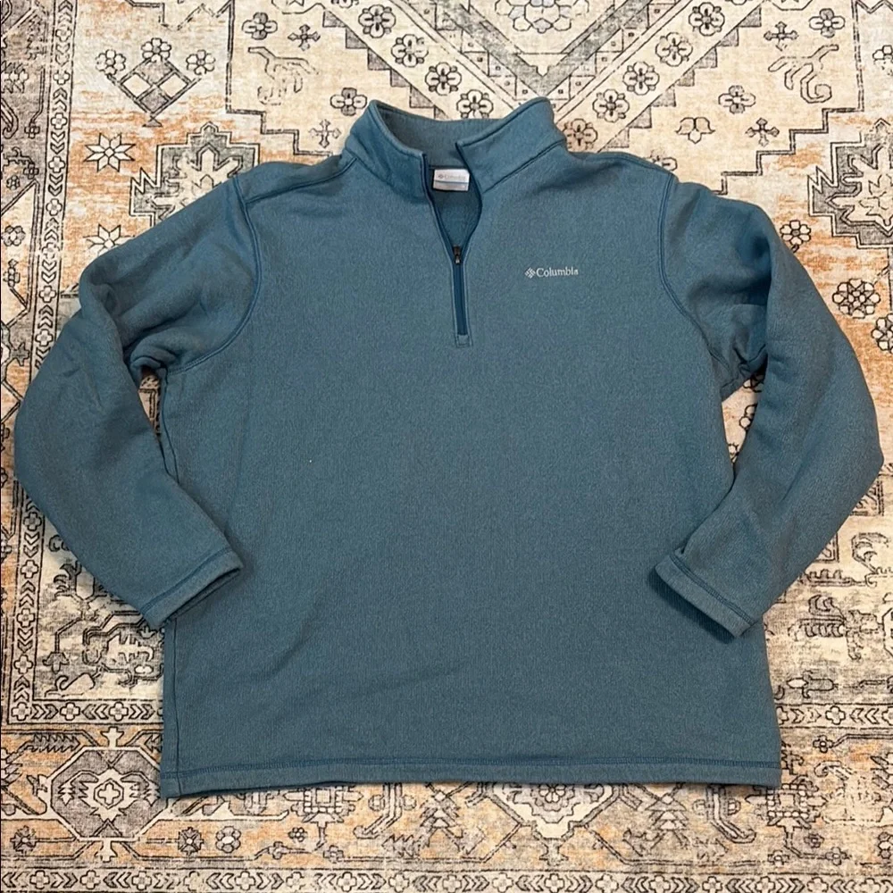 COLUMBIA XL Great Hart Mountain Half Zip pullover jacket/sweater, Heather blue
